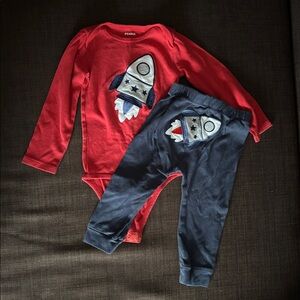 ❤️24M Pekkle Rocket ship Matching Set